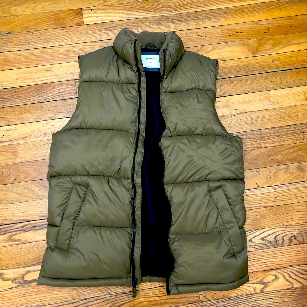 Old Navy Olive Green Puffer Vest M